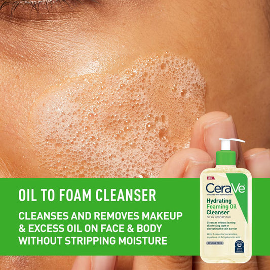 CeraVe Hydrating Foaming Oil Cleanser – Hydrating Face & Body Cleanser
