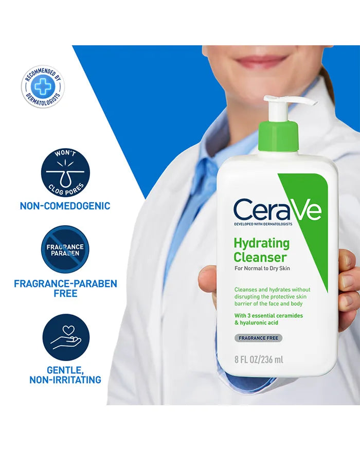 CeraVe Hydrating Cleanser – Non-Foaming Face Wash for Normal to Dry Skin