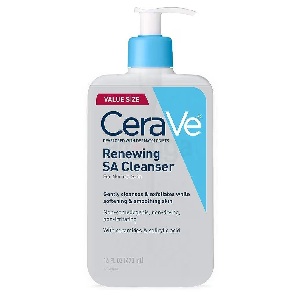 CeraVe Renewing SA Cleanser for Normal Skin – Salicylic Acid Exfoliating Cleanser