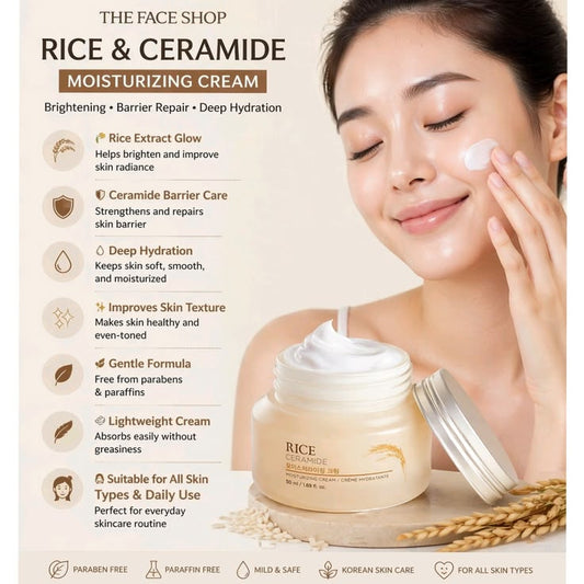 The Face Shop Rice & Ceramide Moisturizing Cream – Deep Hydration Face Cream