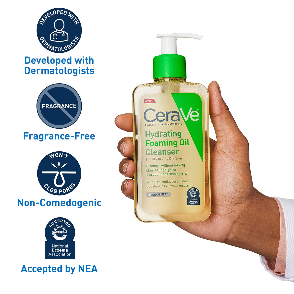CeraVe Hydrating Foaming Oil Cleanser – Hydrating Face & Body Cleanser
